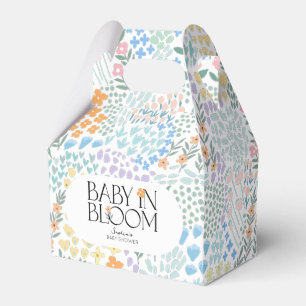 Modern Floral Colourful Baby In Bloom Baby Shower Favour Box