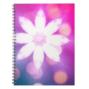 Modern Floral Colourful Pink Blue Ombre Notebook
