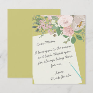 Modern floral custom mother's day note card