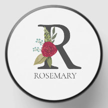 Modern Floral Customisable Monogrammed Letter R