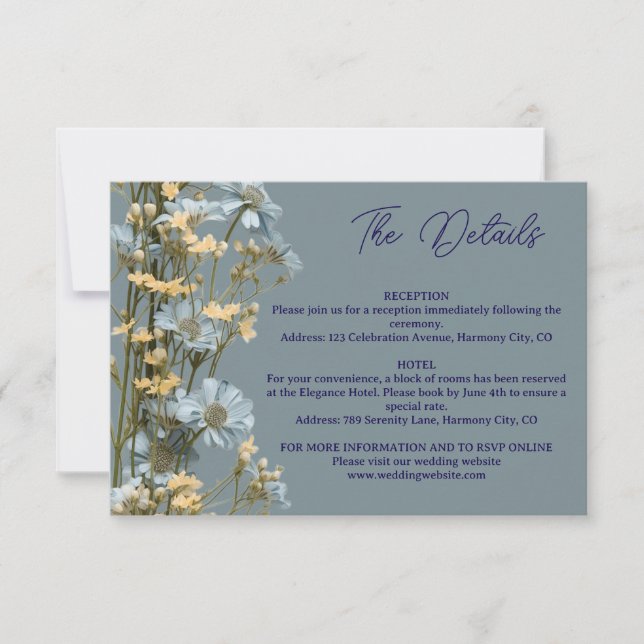 Modern Floral Details Enclosure Card (Front)