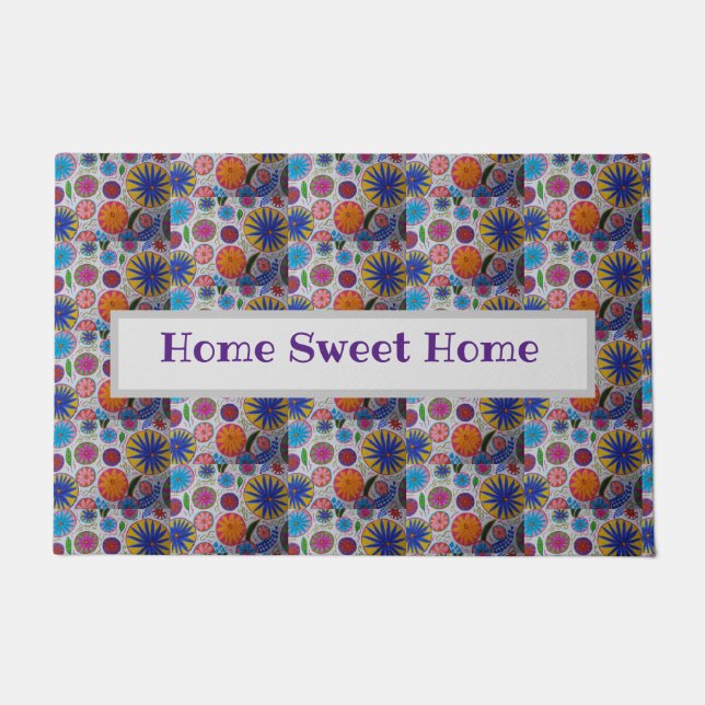 Modern Floral Doormat (Front)