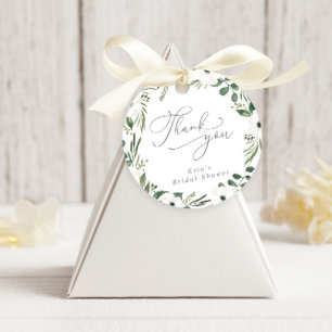 Modern Floral Dusty Green Eucalyptus Thank You  Favour Tags