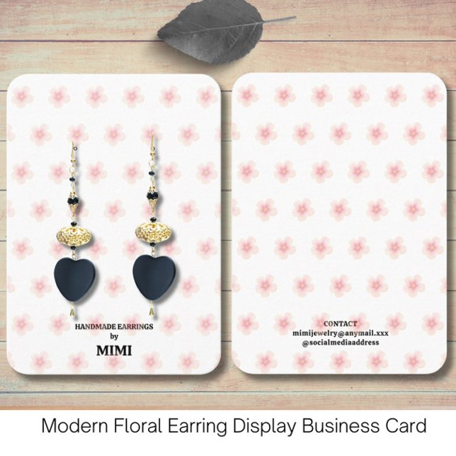 Modern Floral Earring Display  Business Card (Creator Uploaded)