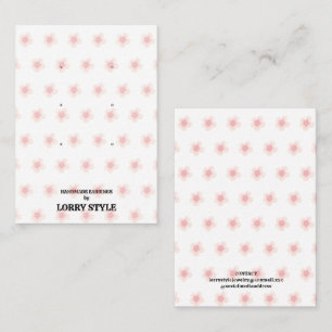 Modern Floral Earring Display Business Card