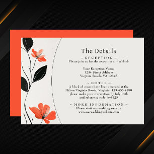 Modern Floral Elegance Bold Blooms Wedding Details Enclosure Card