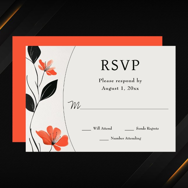 Modern Floral Elegance with Bold Blooms Wedding RSVP Card (Modern Floral Elegance with Bold Blooms Wedding RSVP Card)
