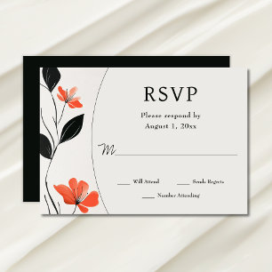 Modern Floral Elegance with Bold Blooms Wedding RSVP Card