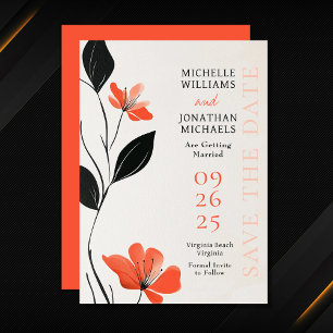 Modern Floral Elegance with Bold Blooms Wedding Save The Date