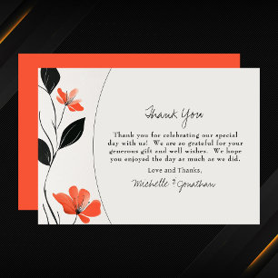 Modern Floral Elegance with Bold Blooms Wedding Thank You Card