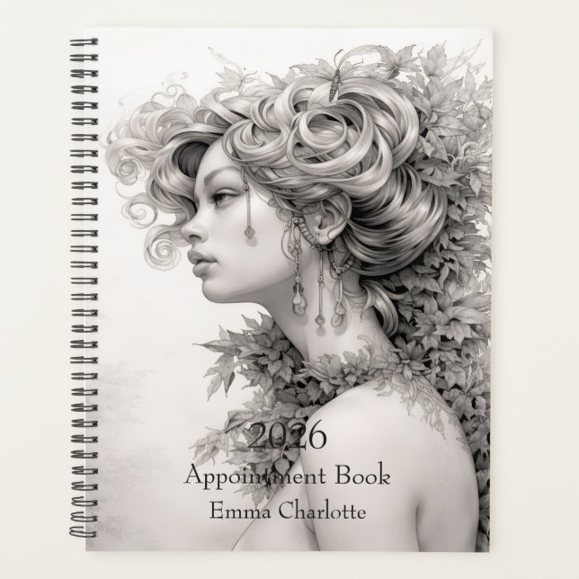 Modern floral elegant Custom Name 2026 Planner (Front)