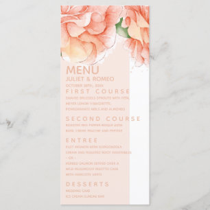 Modern Floral Elegant Wedding Menu