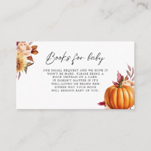 Modern Floral Fall Baby Shower Books for Baby Enclosure Card