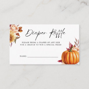 Modern Floral Fall Baby Shower Diaper Raffle Enclosure Card