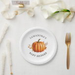 Modern Floral Fall Baby Shower  Paper Plate<br><div class="desc">Modern Floral Fall Baby Shower Books for Baby Enclosure Card</div>