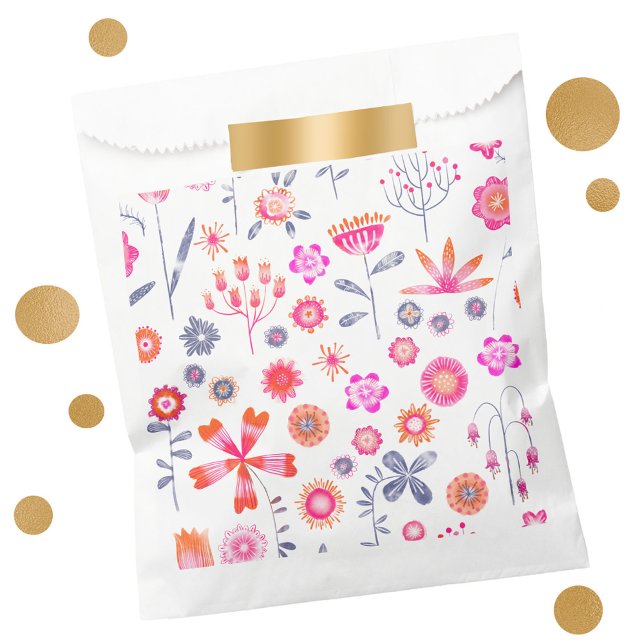 Modern Floral Favour Bags (Modern floral favor bags)