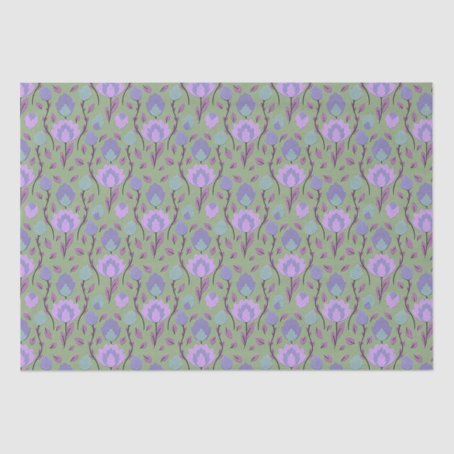 Modern Floral Folklore // Mauve Purple  Tissue Paper (Front)