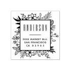 Modern Floral Frame Family Name Return Address