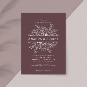 Modern Floral Frame Wedding Invitation