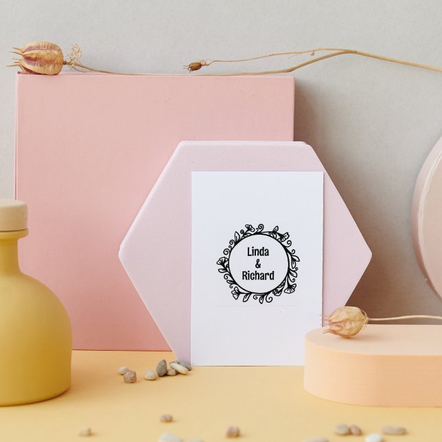 Modern Floral Frame, Wedding Rubber Stamp (Creator Uploaded)