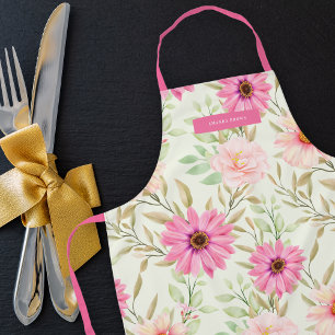 Modern Floral Fresh Elegance Stylish Trendy Apron