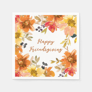 Modern Floral Friendsgiving Napkin