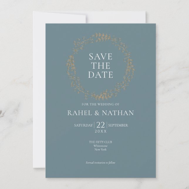 Modern Floral Garland | Save the Date (Front)