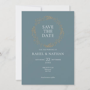 Modern Floral Garland Save the Date Invitation