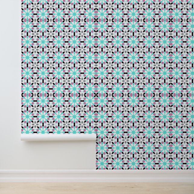 Modern Floral Geometric  Wallpaper (Application)