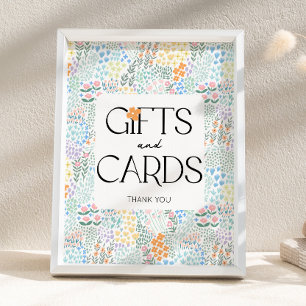 Modern Floral Girl Baby Shower Gifts and Card Sign