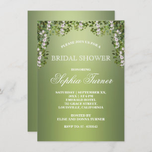 Modern Floral Greenery Bridal Shower Invitation