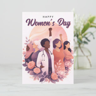 Modern Floral Happy Women's Day March 8th Holiday Card