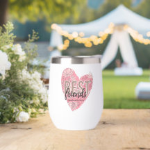 Modern Floral Heart Thermal Wine Tumbler
