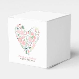 Modern Floral Heart Wedding Favour Box