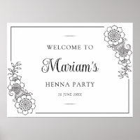  Modern Floral Henna Mendhi Welcome