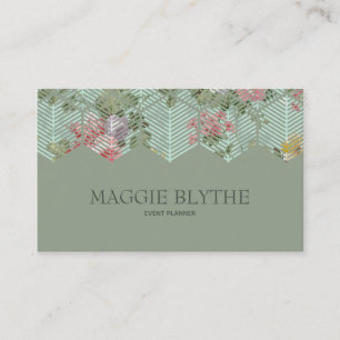 Modern Floral Hexagon Business Card