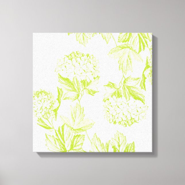 Modern Floral hydrangea stretched canvas Print (Front)