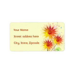 Modern Floral Illustration Label