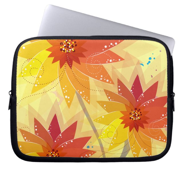 Modern Floral Illustration Laptop Sleeve (Front)
