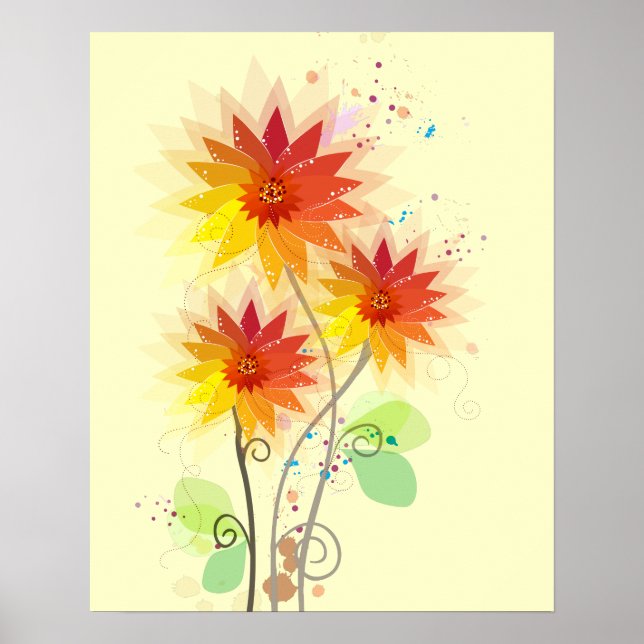 Modern Floral Illustration Poster (Front)