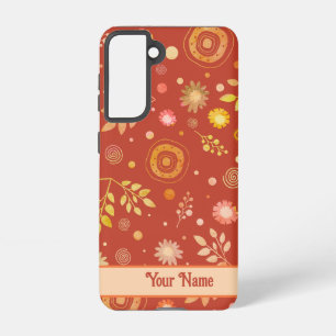 Modern Floral Inspirivity Orange Fun Abstract  Samsung Galaxy Case