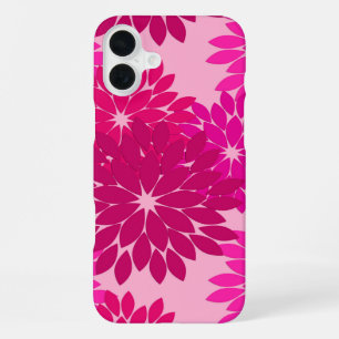 Modern Floral Kimono Print, Pink, Fuchsia and Wine iPhone 16 Plus Case