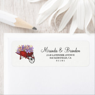 Modern Floral Lavender Wedding Address Label