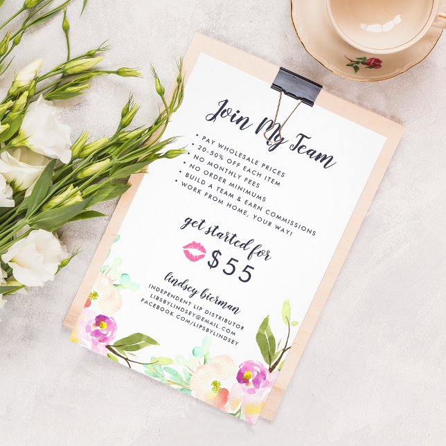 Modern Floral Lip Product Distributor Promotional Flyer (Creator Uploaded)