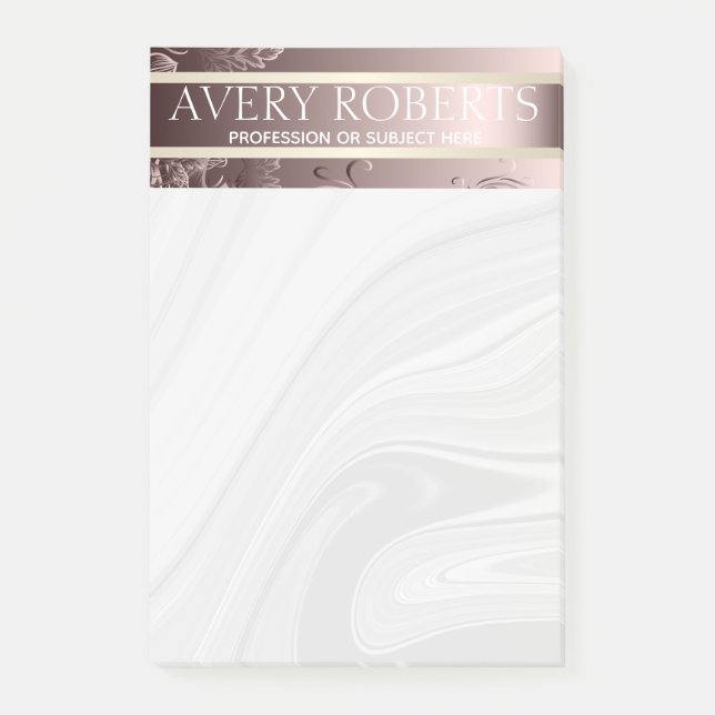 Modern Floral Luxury Sparkle Classy Post-it Notes (Front)