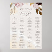 Modern Floral | Marble Alphabetical Seating Chart