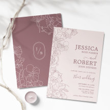 Modern Floral Mauve Dusty Pink Wedding