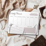 Modern floral mauve weekly planner notepad<br><div class="desc">Chic and modern weekly planner. Spring inspired mauve wildflower design with space to write your to-dos from Monday to Friday,  notes and reminders.</div>