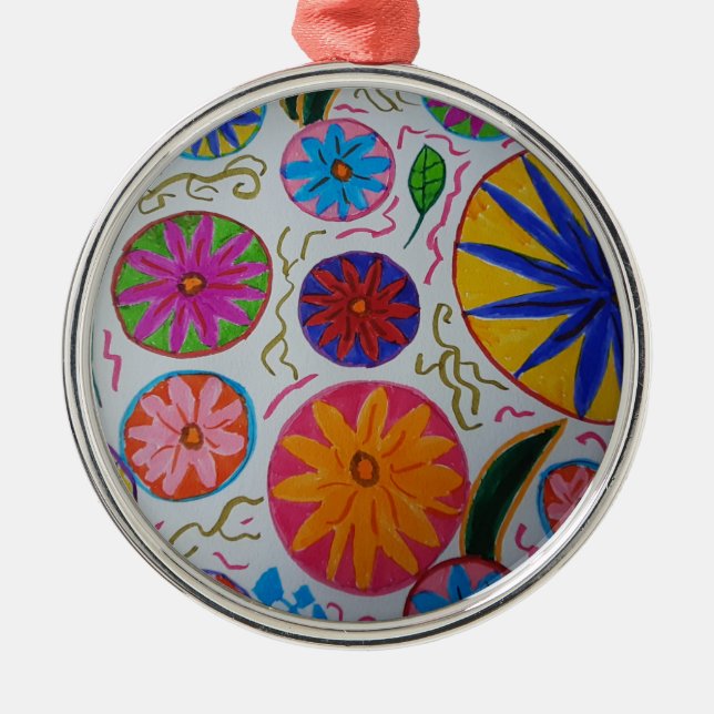 Modern Floral  Metal Tree Decoration (Front)