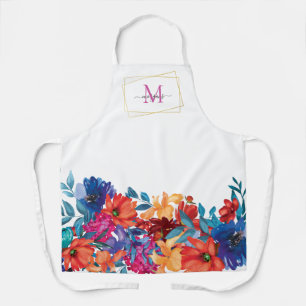 Modern Floral Monogram Apron